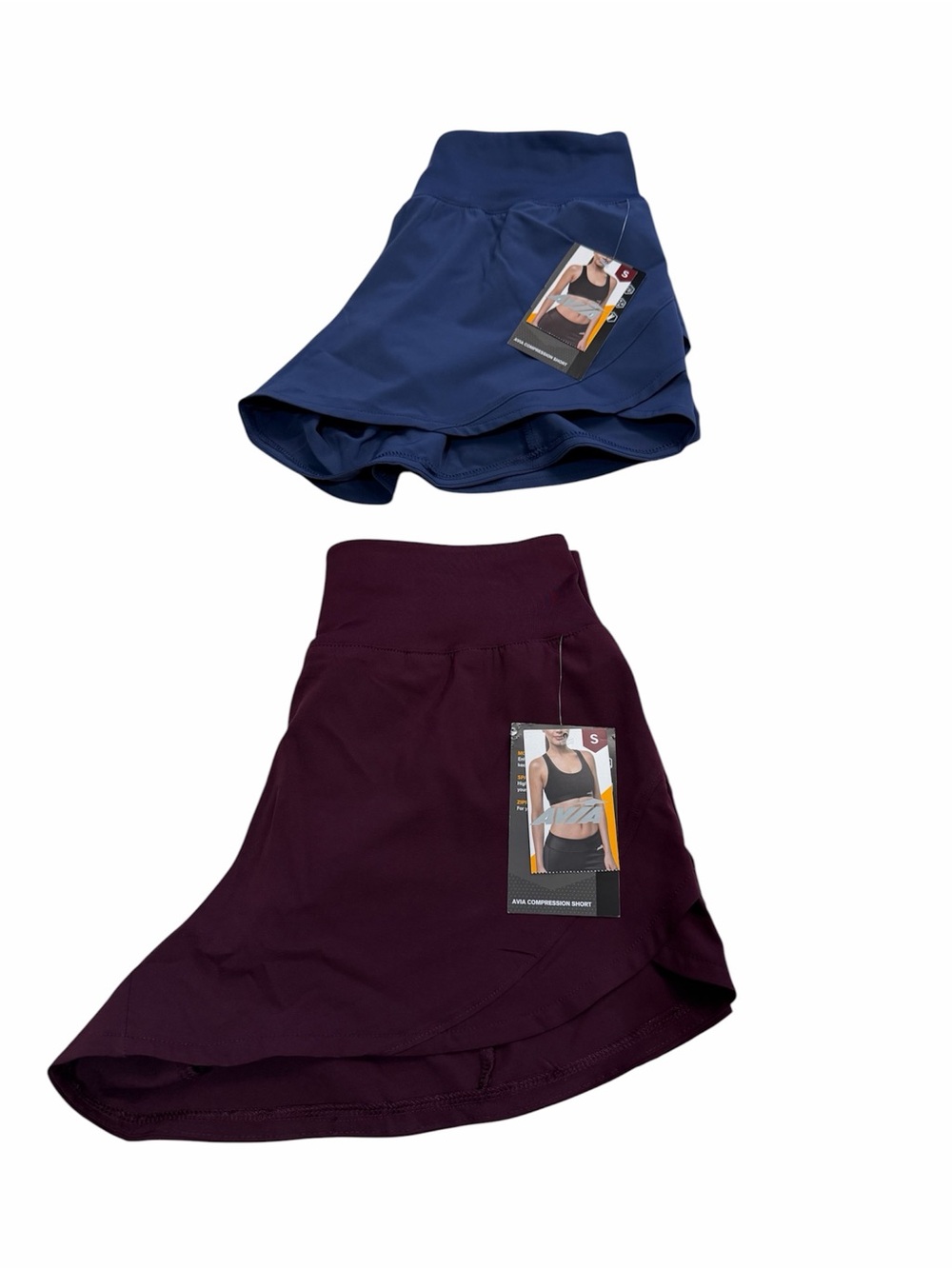 Avia Active Skater Shorts Duo in Navy and Plum